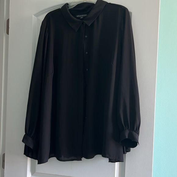 Adrianna Papell Tops - Adrianna Papell Black Pleated Tunic Blouse